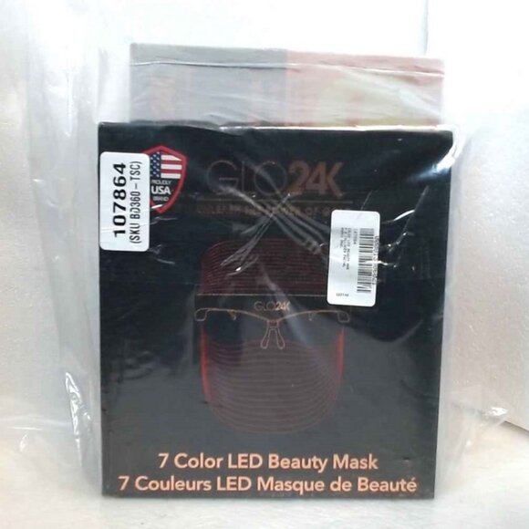 Glo24K Colour LED Mask Gold & Collagen Anti-Aging Facial Masks 5-Pack Bundle - Picture 2 of 6